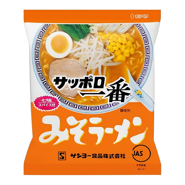 Лапша быстрого приготовления Sapporo Ichiban Рамен с супом мисо Sanyo, пачка 84 г