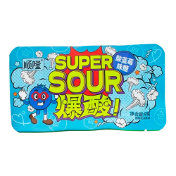 Карамель супер кислая со вкусом голубики Shun Long Food, 9 г