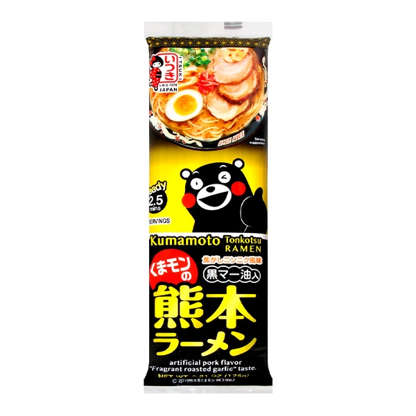 Лапша тонкоцу-рамен Kumamoto с бульоном на свиных косточках с чесноком Itsuki, пачка 176 г