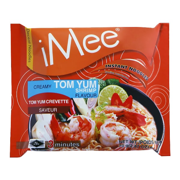 Лапша быстрого приготовления со вкусом супа Том Ям с креветками iMee, пачка 70 г