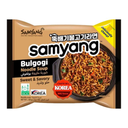 Лапша быстрого приготовления Пулькоги Рамен со вкусом говядины Samyang, пачка 140 г Лапша быстрого приготовления Пулькоги Рамен со вкусом говядины Samyang, пачка 140 г