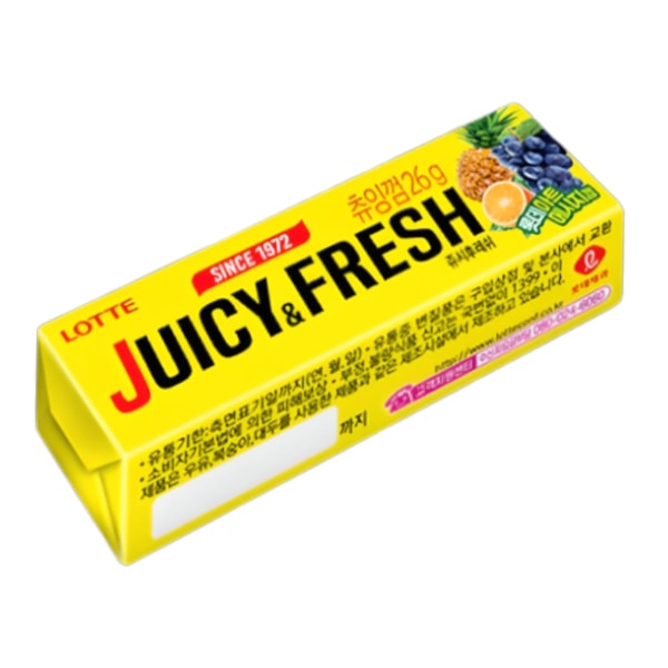 Жевательная резинка Juicy Fresh со вкусом фруктового микса Lotte, 26 г