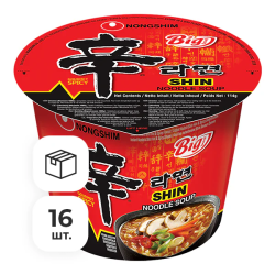 Лапша быстрого приготовления Шин Рамен Nongshim, чашка 114 г х 16 шт