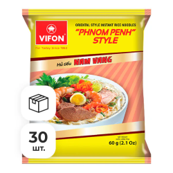 Лапша быстрого приготовления рисовая Phnom Penh Vifon, пачка 60 г х 30 шт