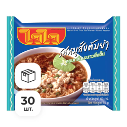 Лапша быстрого приготовления со вкусом свинины в соусе Том Ям Wai Wai, пачка 55 г х 30 шт