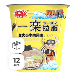 Лапша быстрого приготовления со вкусом умеренно острой говядины Naruto, стакан 100 г х 12 шт