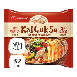 Лапша быстрого приготовления Каль Кук Су Nongshim острая, пачка 103 г х 32 шт