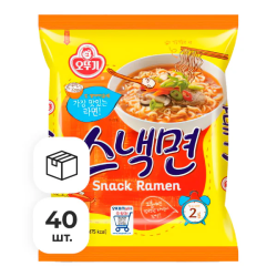Лапша быстрого приготовления Снэк Рамён со вкусом говядины Ottogi, пачка 108 г х 40 шт