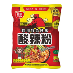 Лапша быстрого приготовления рисовая Baijia Chenji кисло-острая Akuan, пачка 105 г