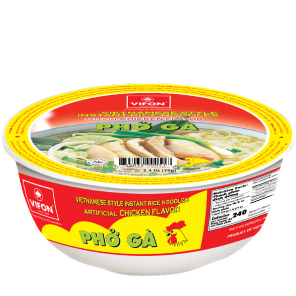 Лапша быстрого приготовления Pho Ga рисовая со вкусом курицы Vifon, чашка 70 г