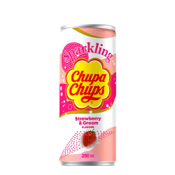 Напиток газированный Chupa Chups со вкусом клубники со сливками Sparkling OKF, 250 мл