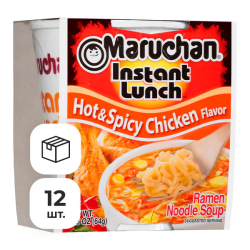 Лапша быстрого приготовления Instant Lunch со вкусом острой курицы Maruchan, стакан 64 г х 12 шт