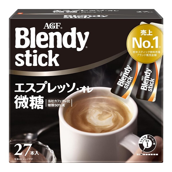 Кофе растворимый с молоком и пониженным содержанием сахара микс 3 в 1 Blendy stick AGF, 6,2 г x 27 п