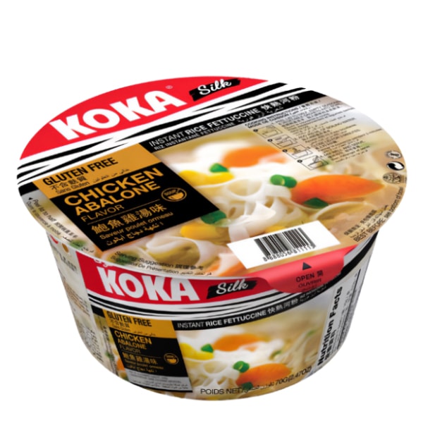 Лапша быстрого приготовления со вкусом курицы и абалона Силк Koka, чашка 70 г