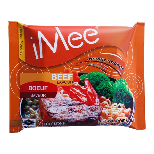 Лапша быстрого приготовления со вкусом говядины iMee, пачка 70 г