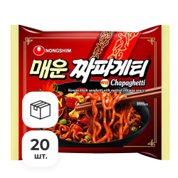 Лапша быстрого приготовления Чапагетти острая Nongshim, пачка 137 г х 20 шт