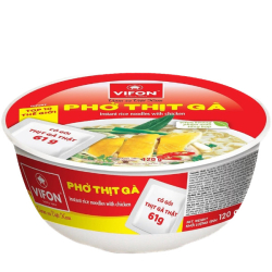 Рисовая лапша-суп быстрого приготовления Pho Thit Ga со вкусом курицы Vifon, чашка 120 г