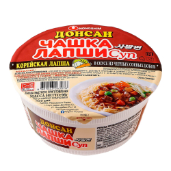 Лапша быстрого приготовления Донсан в соусе из черных бобов Nongshim, чашка 96 г Лапша быстрого приготовления Донсан в соусе из черных бобов Nongshim, чашка 96 г