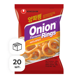 Чипсы луковые кольца с перцем Nongshim, 40 г х 20 шт