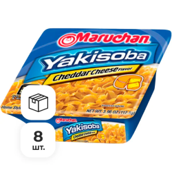 Лапша быстрого приготовления Yakisoba со вкусом сыра чеддар Maruchan, чашка 112,5 г х 8 шт