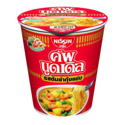 Лапша быстрого приготовления Руам Мит со вкусом кремового супа Том ям Nissin, стакан 76 г