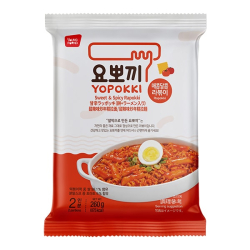 Рисовые клёцки рапокки с лапшой сладко-острые Yopokki, пачка 260 г