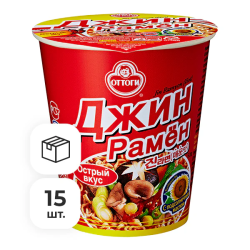 Лапша быстрого приготовления Джин Рамён острая Ottogi, стакан 65 г х 15 шт