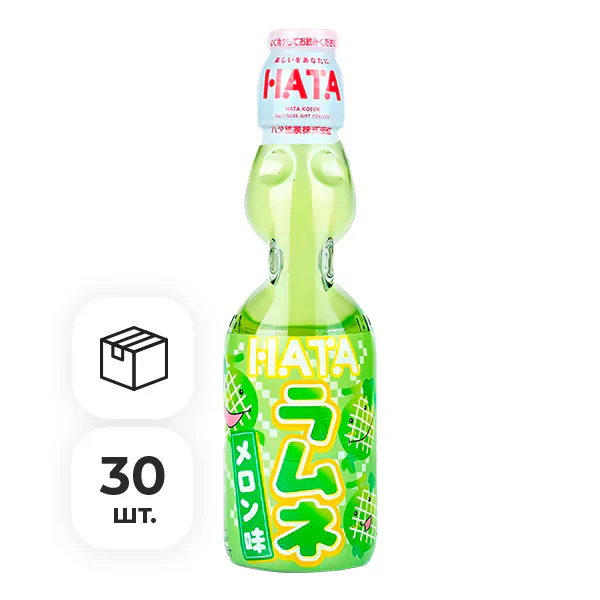 Напиток газированный Ramune со вкусом дыни Hata Kosen, 200 мл х 30 шт