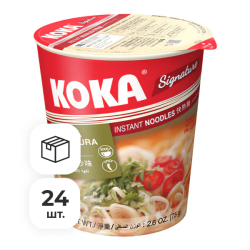 Лапша быстрого приготовления со вкусом сингапурской лаксы Сигнече Koka, стакан 75 г х 24 шт