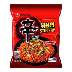 Лапша быстрого приготовления Шин Рамен стир-фрай Nongshim, пачка 131 г