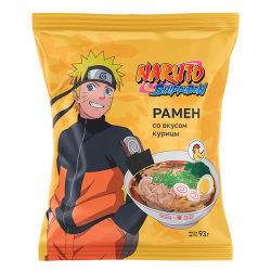 Лапша быстрого приготовления Наруто Рамен со вкусом курицы, пачка 93 г