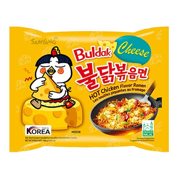 Лапша быстрого приготовления Hot Chicken со вкусом курицы и сыра Samyang, пачка 140 г