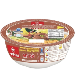 Лапша быстрого приготовления Mi Bo пшеничная со вкусом говядины в азиатском стиле Vifon, чашка 85 г