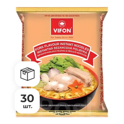 Лапша быстрого приготовления пшеничная со вкусом свинины Vifon, пачка 60 г х 30 шт
