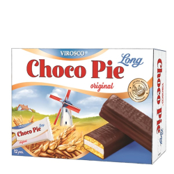 Печенье Choko Pie Long с оригинальным вкусом Virosco, 216 г (12 шт х 18 г)