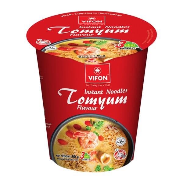 Лапша быстрого приготовления со вкусoм тайского том-ям Vifon, стакан 60 г