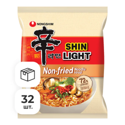 Лапша быстрого приготовления Шин Лайт Nongshim, пачка 97 г х 32 шт