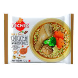 Лапша быстрого приготовления со вкусом курицы Picnic, пачка 70 г