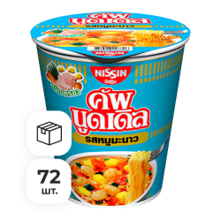 Лапша быстрого приготовления Му Манао со вкусом свинины с лаймом Nissin, стакан 76 х 72 шт