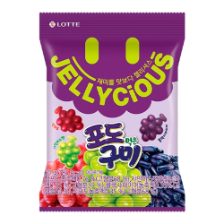 Жевательный мармелад Jellycious со вкусом виноградного ассорти Lotte, 60 г
