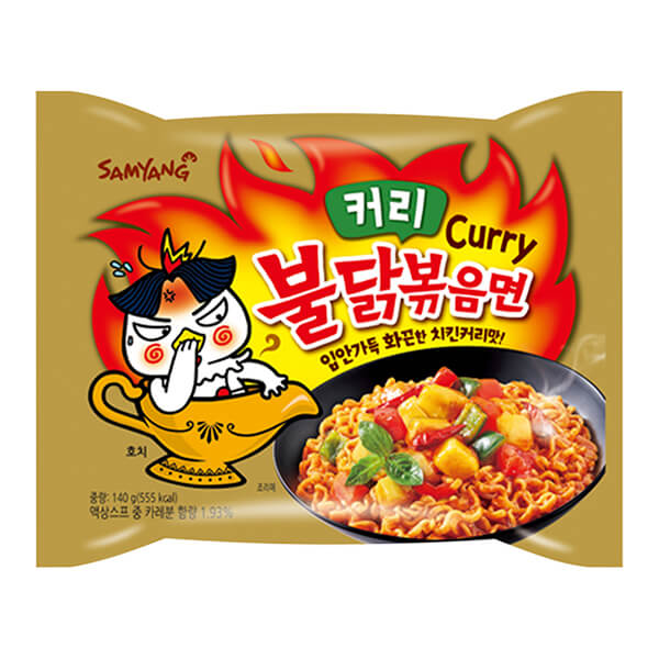 Лапша быстрого приготовления Hot Chicken со вкусом курицы и карри Samyang, пачка 140 г