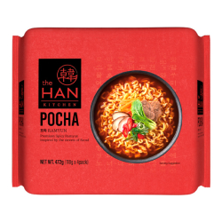 Лапша быстрого приготовления Поча Рамён острая говядина The Han Kitchen, пачка 118 г