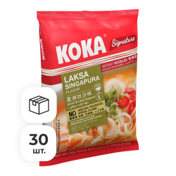 Лапша быстрого приготовления со вкусом сингапурской лаксы Сигнече Koka, пачка 90 г х 30 шт
