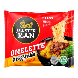 Лапша быстрого приготовления со вкусом омлета и говядины Master Kan, пачка 110 г