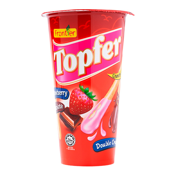 Бисквитные палочки Topfer с шоколадным и клубничным кремом Frontier, 40 г