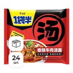 Лапша быстрого приготовления со вкусом острой говядины JML, пачка 135 г х 24 шт