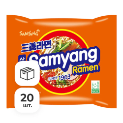 Лапша быстрого приготовления Рамен со вкусом говядины и ветчины Samyang, пачка 120 г х 20 шт
