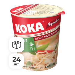 Лапша быстрого приготовления со вкусом карри Сигнече Koka, стакан 70 г х 24 шт