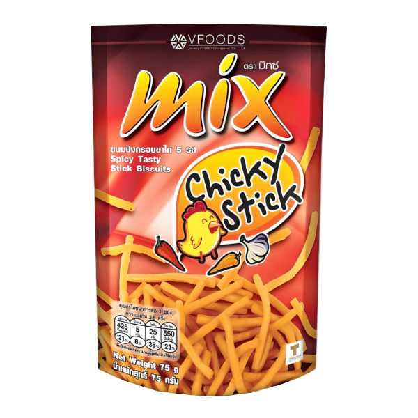 Снек хрустящие палочки со вкусом курицы с чесноком Mix Vfoods, 60 г