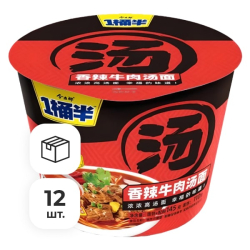 Лапша быстрого приготовления со вкусом острой говядины JML, чашка 145 г х 12 шт
